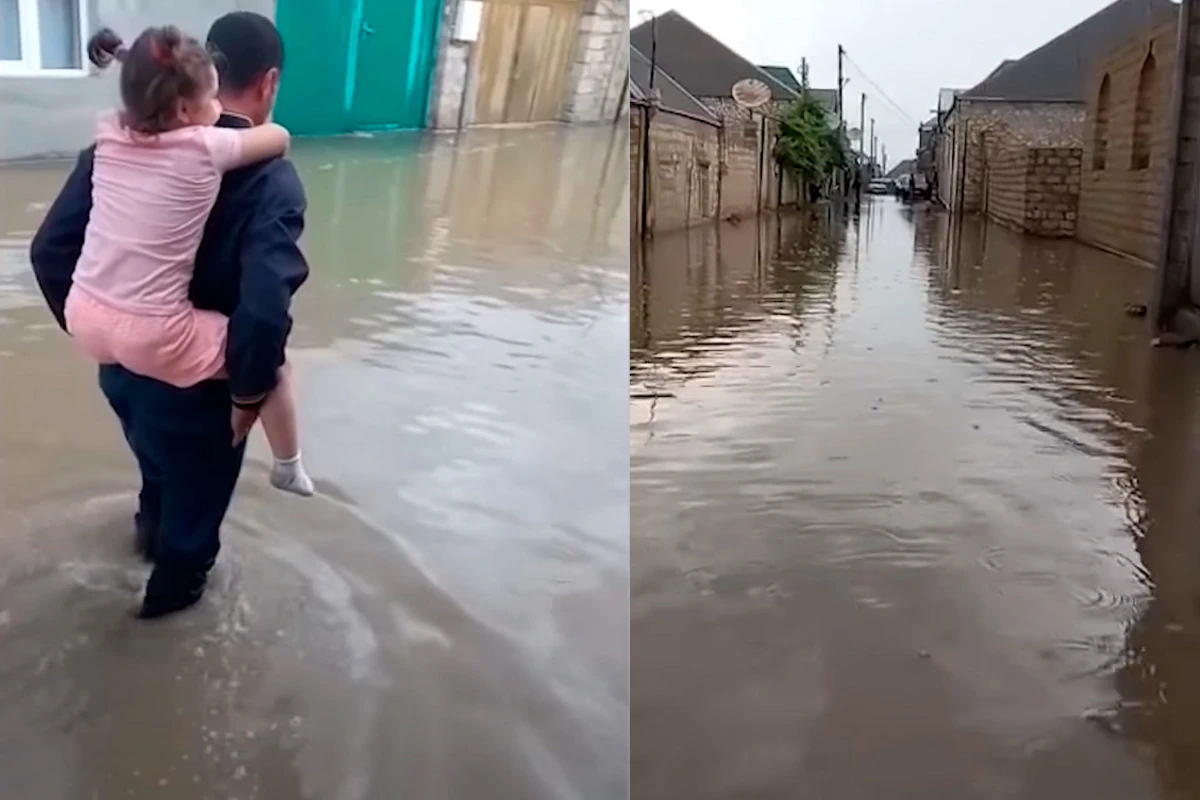 В западных районах Азербайджана наблюдаются сильные наводнения - ВИДЕО