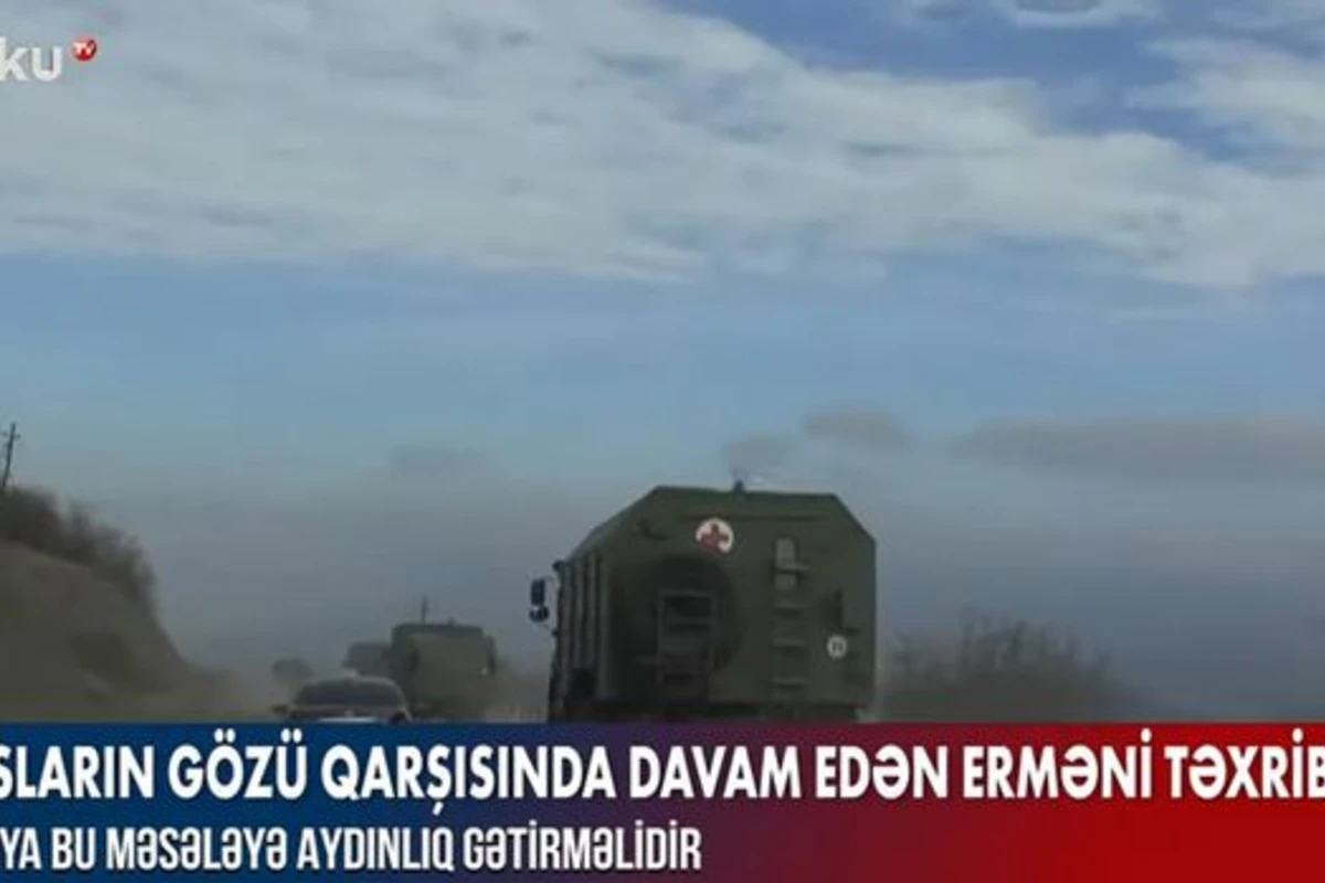 Rusiya sülhməramlılarının gözü qarşısında davam edən erməni təxribatı - VİDEO