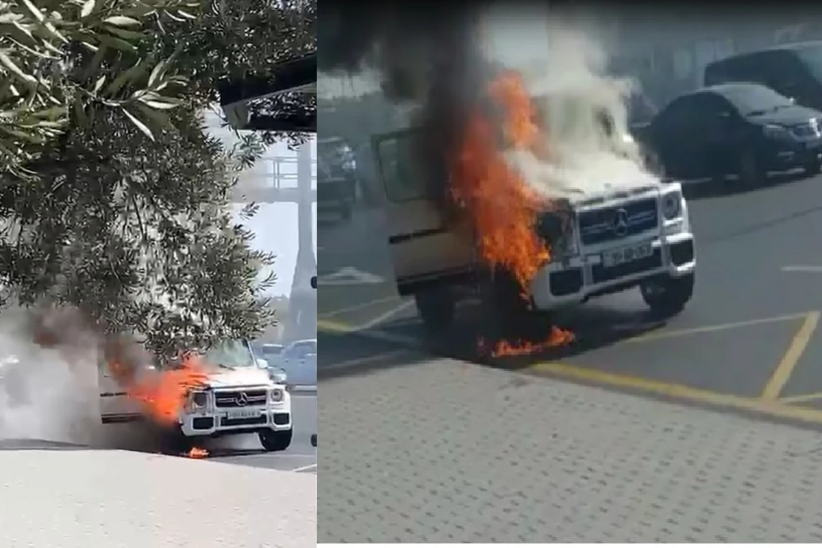 Bakıda “Gelandewagen” yandı - VİDEO