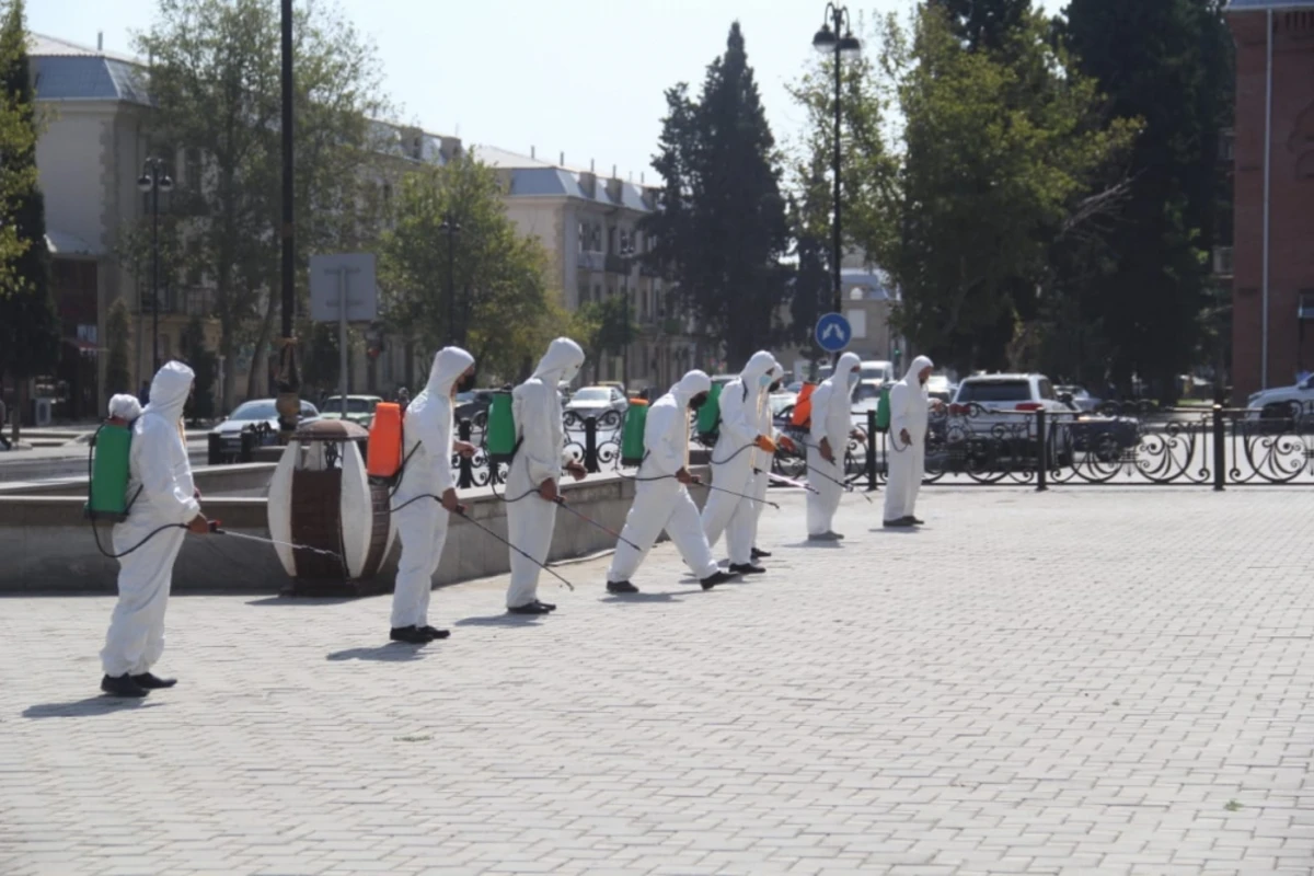 Gəncədə dezinfeksiya işləri aparılıb - FOTO