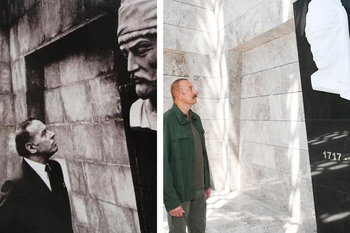 İlham Əliyev 39 il sonra Heydər Əliyevin şəkil çəkdirdiyi yerdə