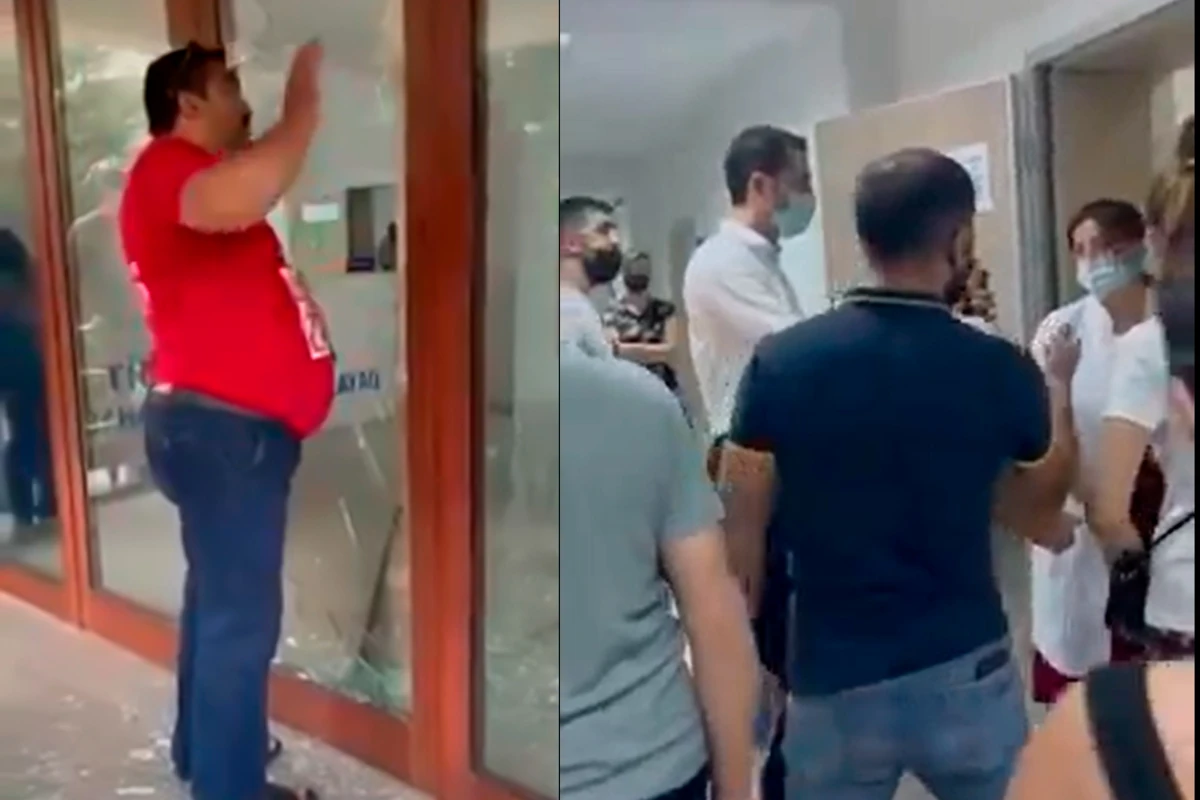 Bakıda poliklinikanın şüşəsinin sındırılması ilə bağlı cinayət işi başlanıldı - VİDEO