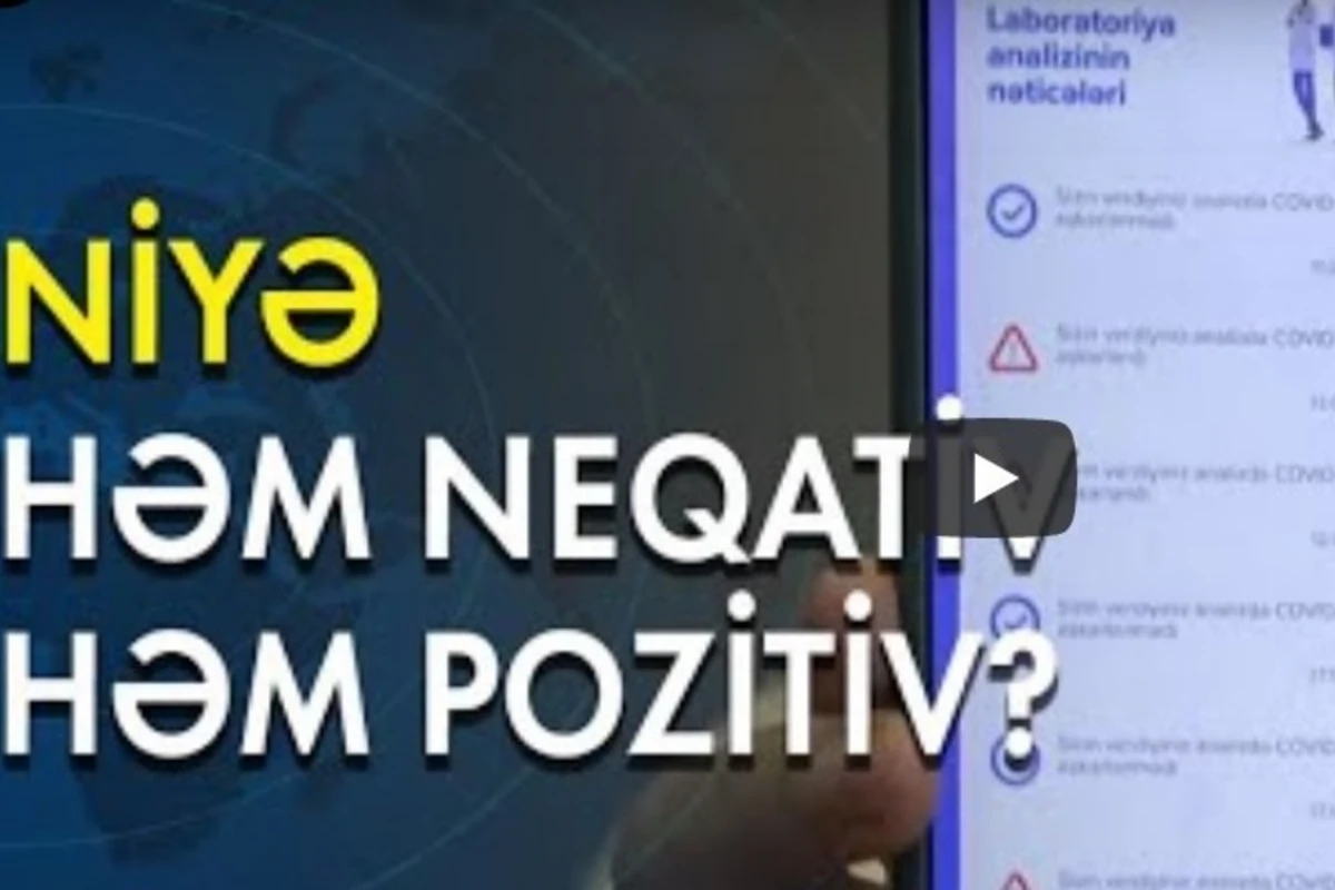 Vətəndaş COVİD-19 testi verdi, 1 saat fərqlə həm neqativ, həm də pozitiv cavab gəldi - VİDEO