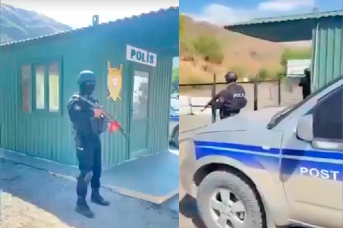 Azərbaycan polisi Gorus-Qafan yolunda - VİDEO