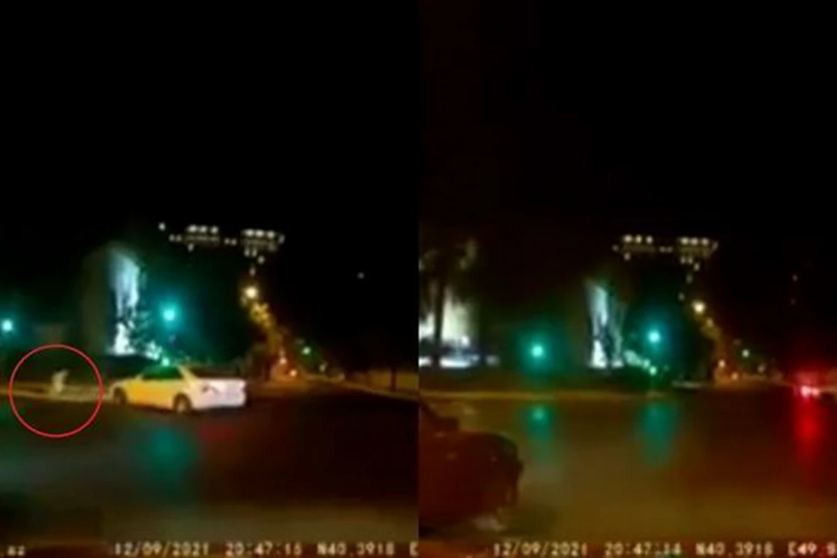 В Баку автомобиль сбил мотоциклиста - ВИДЕО