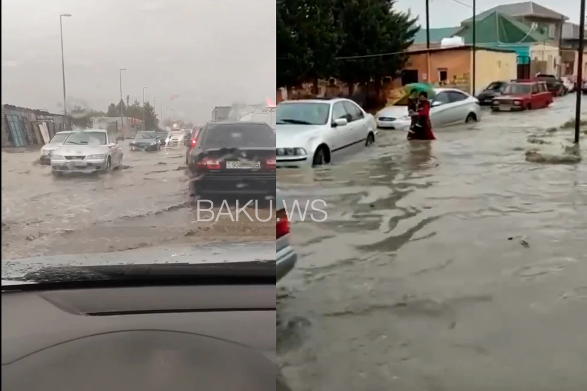 Баку после ливня оказался в водном плену - ВИДЕО