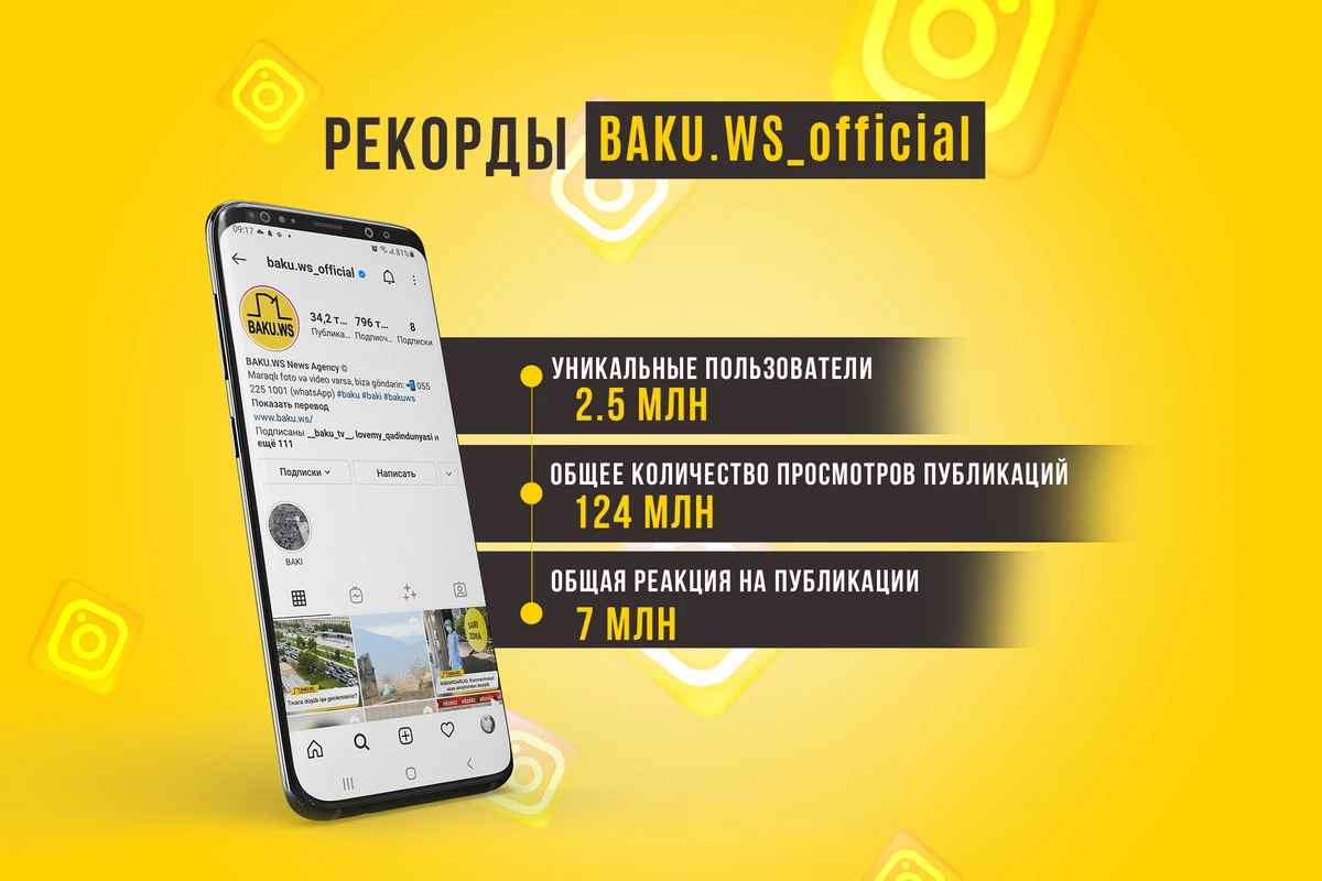 Страница BAKU.WS в Instagram БЬЕТ РЕКОРДЫ