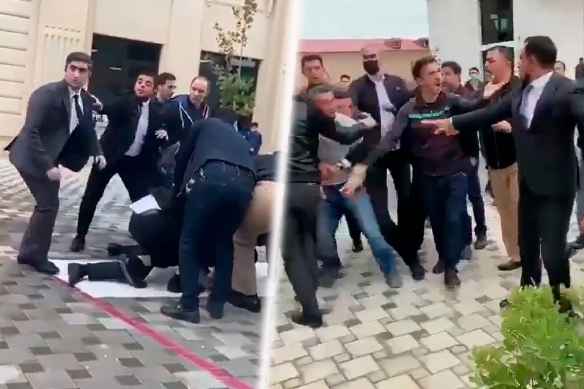 Bakının özəl məktəbində mühafizəçi ilə valideyn arasında əlbəyaxa dava düşdü - RƏSMİ/VİDEO