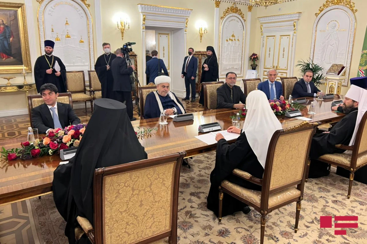 Moskvada Allahşükür Paşazadə və Patriarx Kirill arasında görüş keçirilir - FOTO