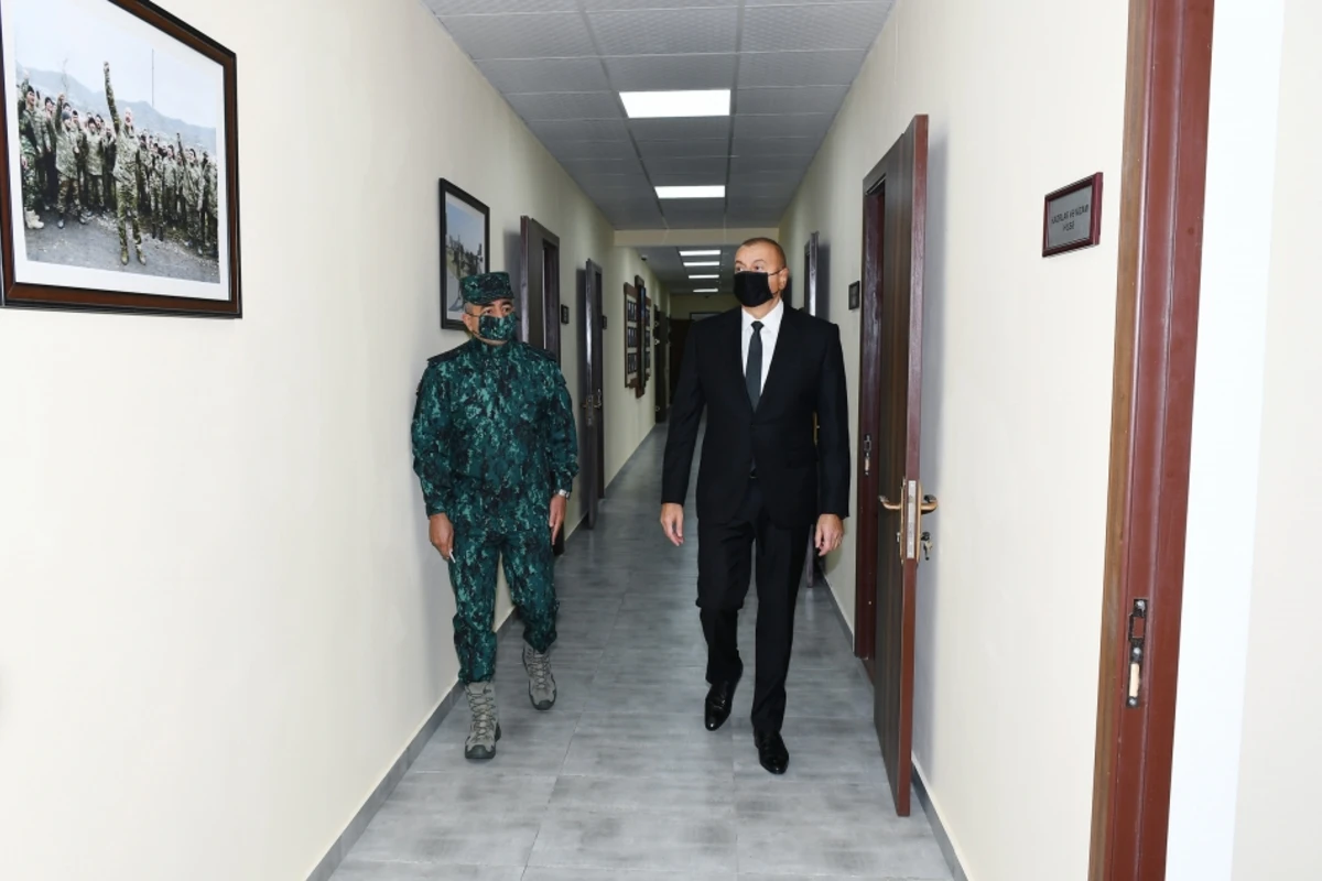 Верховный главнокомандующий ознакомился с воинской частью ГПС в Зангилане - ОБНОВЛЕНО - ФОТО