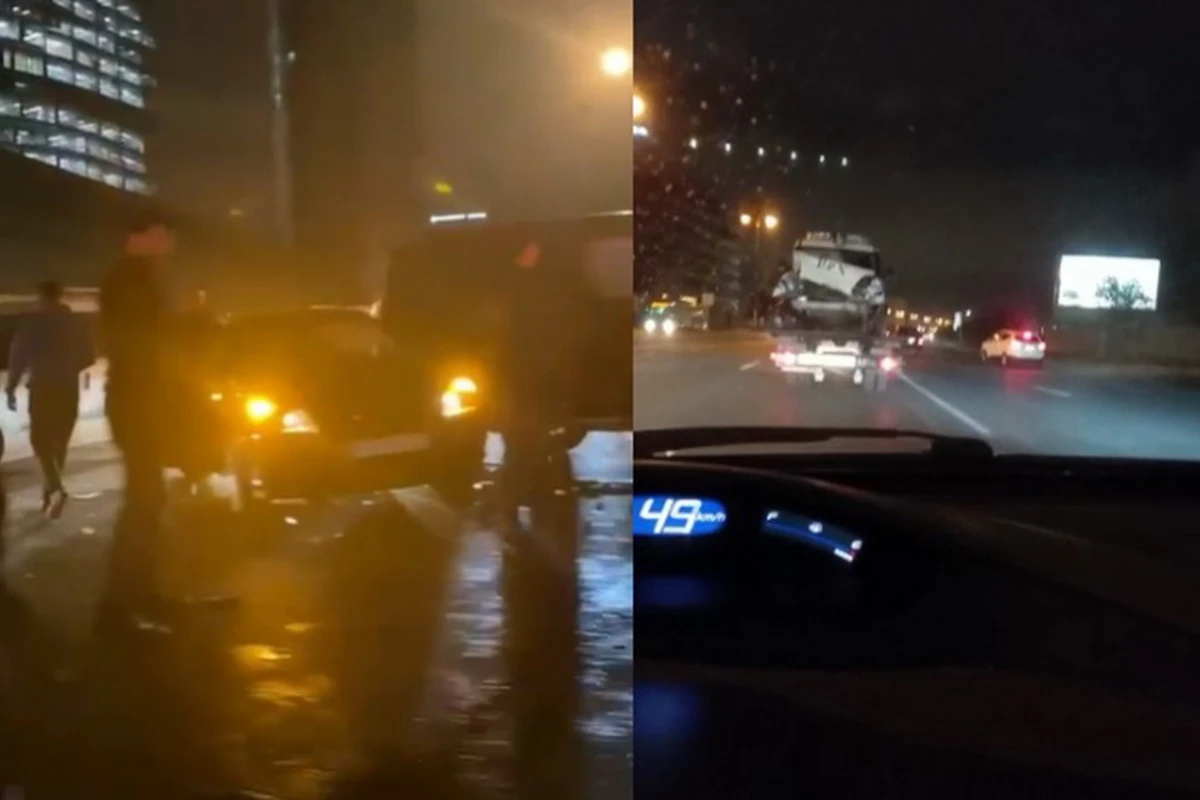 “Gelandewagen”lə PPX avtomobili toqquşub: polis əməkdaşı yaralanıb - VİDEO