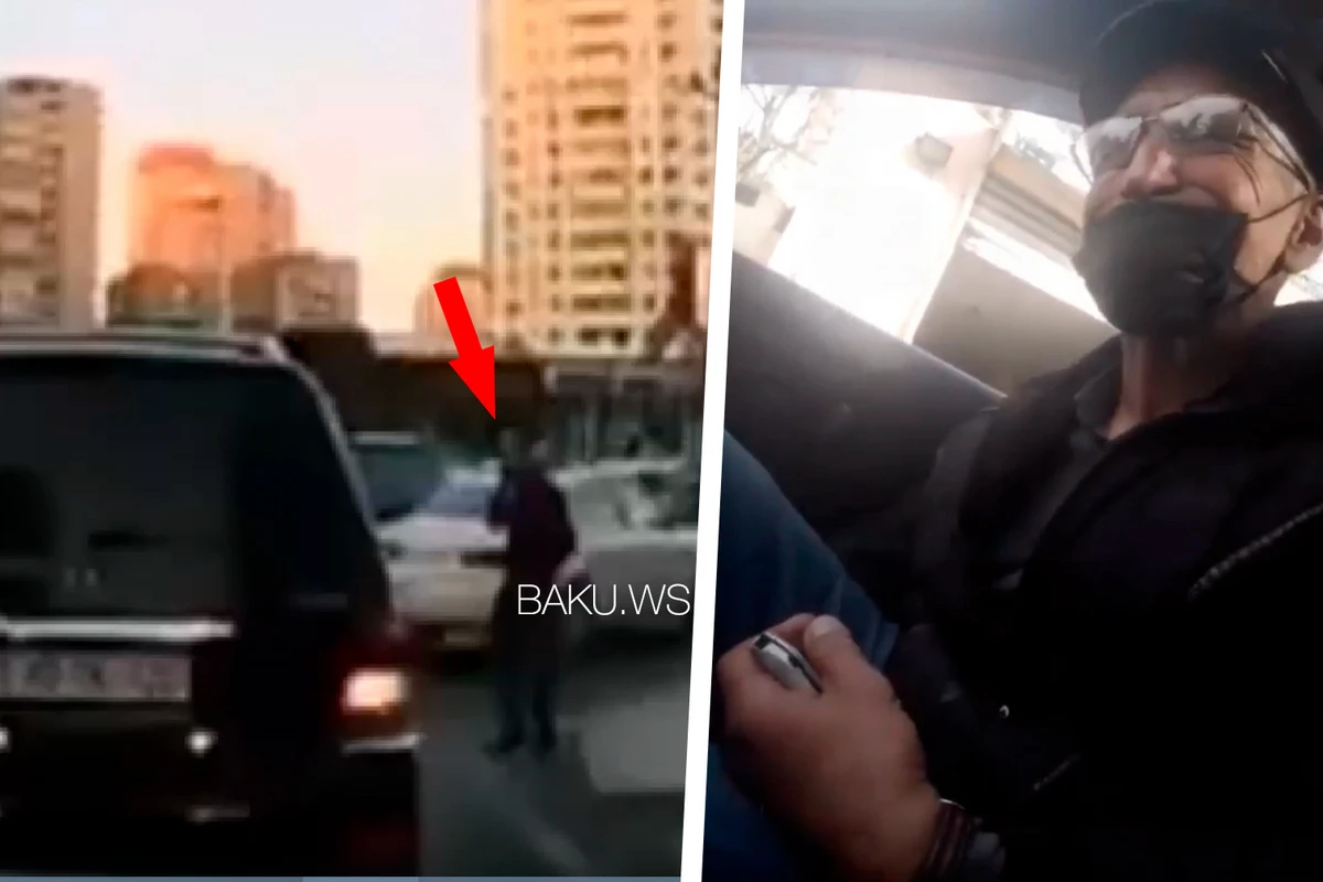Bakıda qeyri-adi fırıldaqçılıq: Özünü maşınların altına atıb pul alan adam peyda olub - VİDEO
