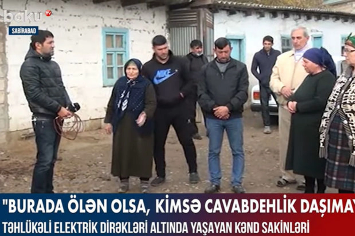 Təhlükəli elektrik dirəkləri altında yaşayan kənd sakinləri – VİDEO