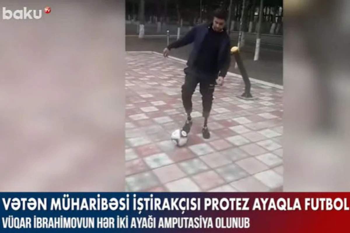 Vətən müharibəçi iştirakçısı protez ayaqla futbol oynadı – VİDEO Vətən müharibəçi iştirakçısı protez ayaqla futbol oynadı – VİDEO