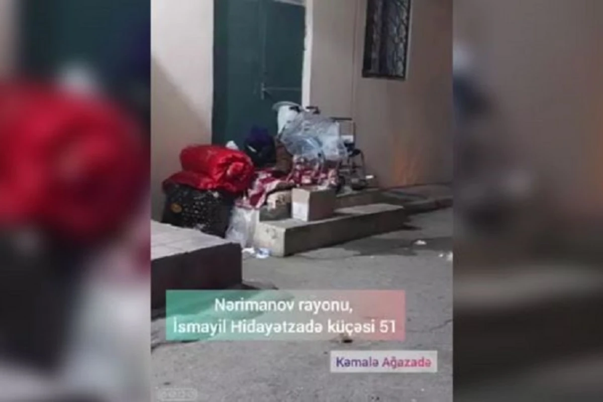 В Баку женщину выгнали на улицу - ВИДЕО