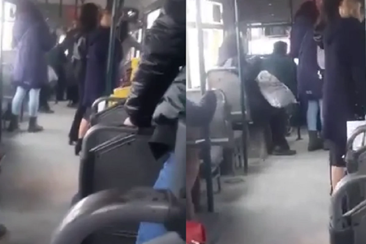Bakıda KamAZ sürücüsü avtobusun yolunu kəsib sürücünü yumruqladı - ANBAAN VİDEO