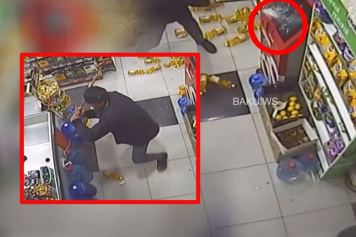 В Азербайджане мужчина разнес магазин - ВИДЕО