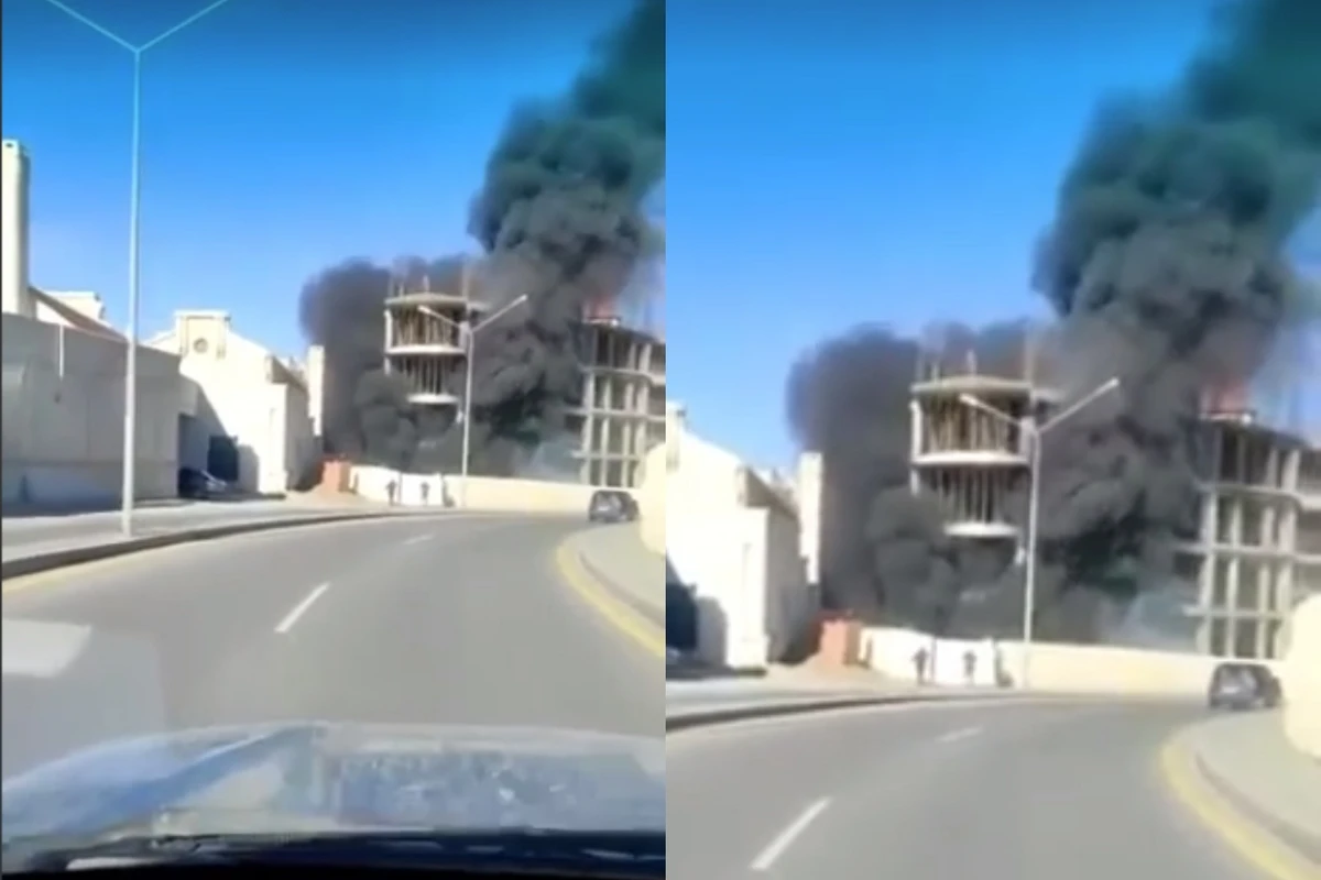 В Баку потушен пожар в строящемся здании - ОБНОВЛЕНО + ВИДЕО