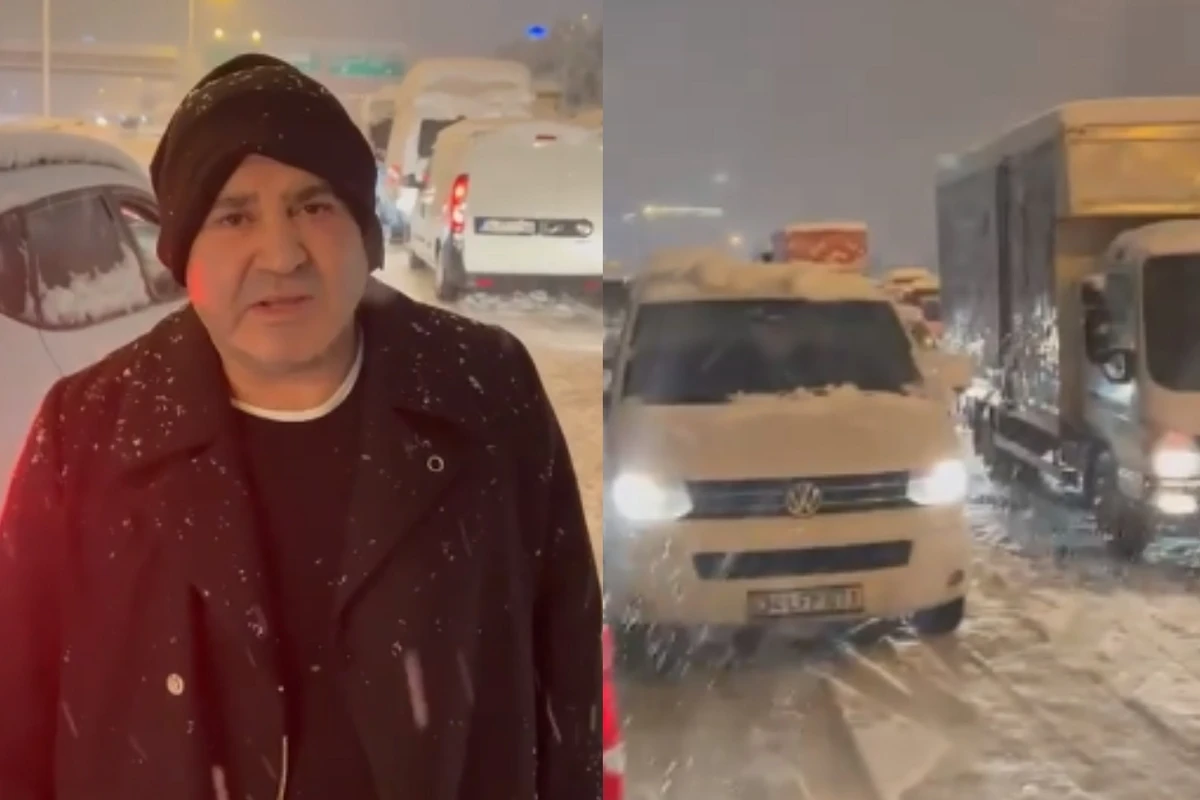 Tanınmış aktyor qarlı havada avtomobili ilə 6 saat yolda qaldı - VİDEO