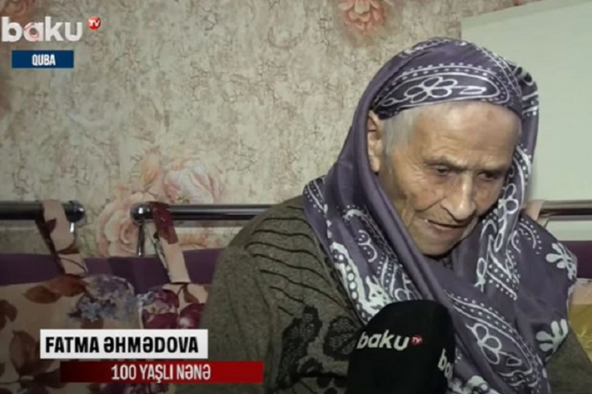 Doqquz övlad, 57 nəvə, 63 nəticə və iki kötücəsi olan 100 yaşlı Fatma nənə - VİDEO