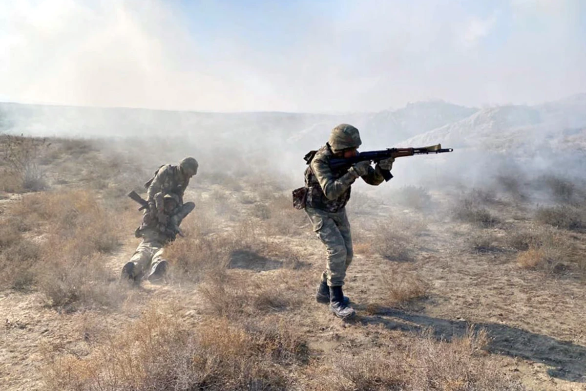 Azərbaycan Ordusunun hərbi hissəsində taktiki təlim keçirilib - FOTO