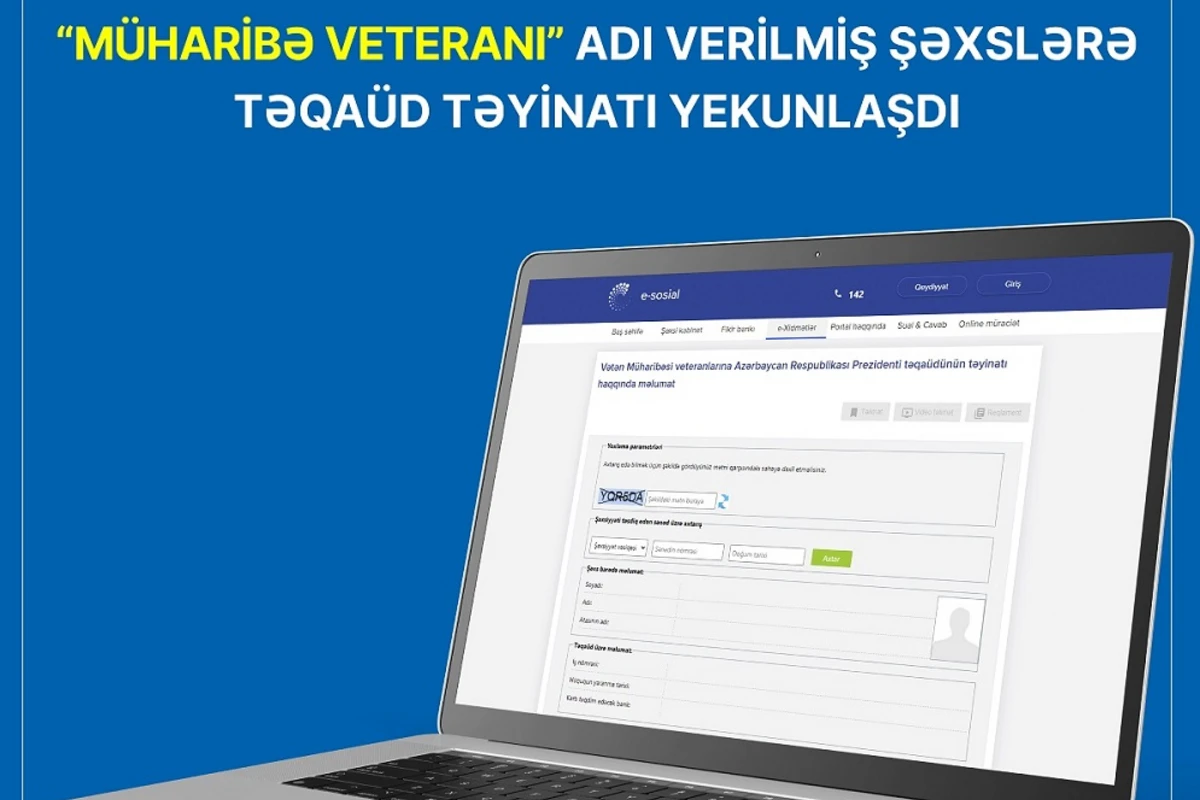 Vətən müharibəsi veteranlarına Prezident təqaüdünün təyinatı yekunlaşıb