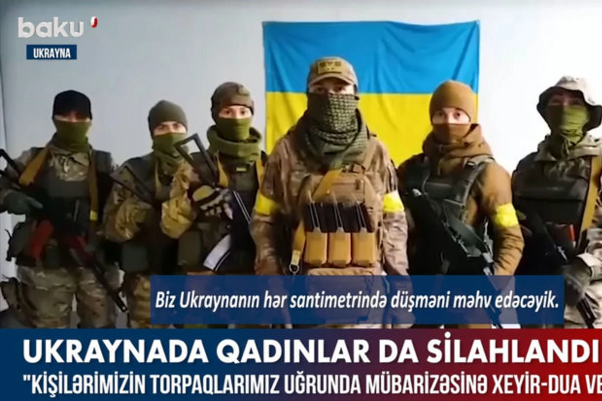 Ukraynalı qadınlar silahlanıb orduya qoşuldular - VİDEO