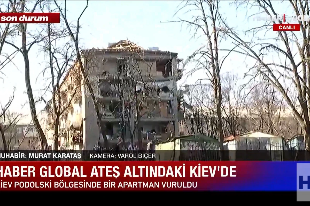 Команда Haber Global под обстрелами в Киеве - ВИДЕО