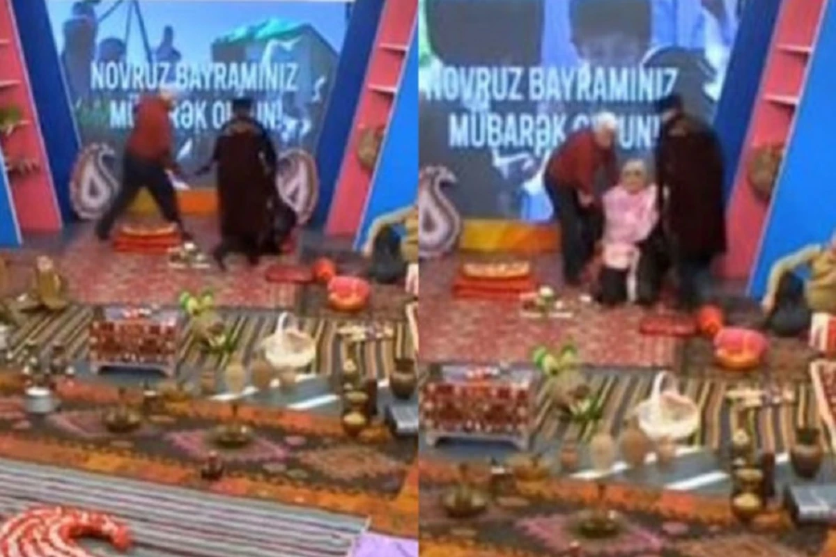 Метанет Искендерли упала в прямом эфире - ВИДЕО