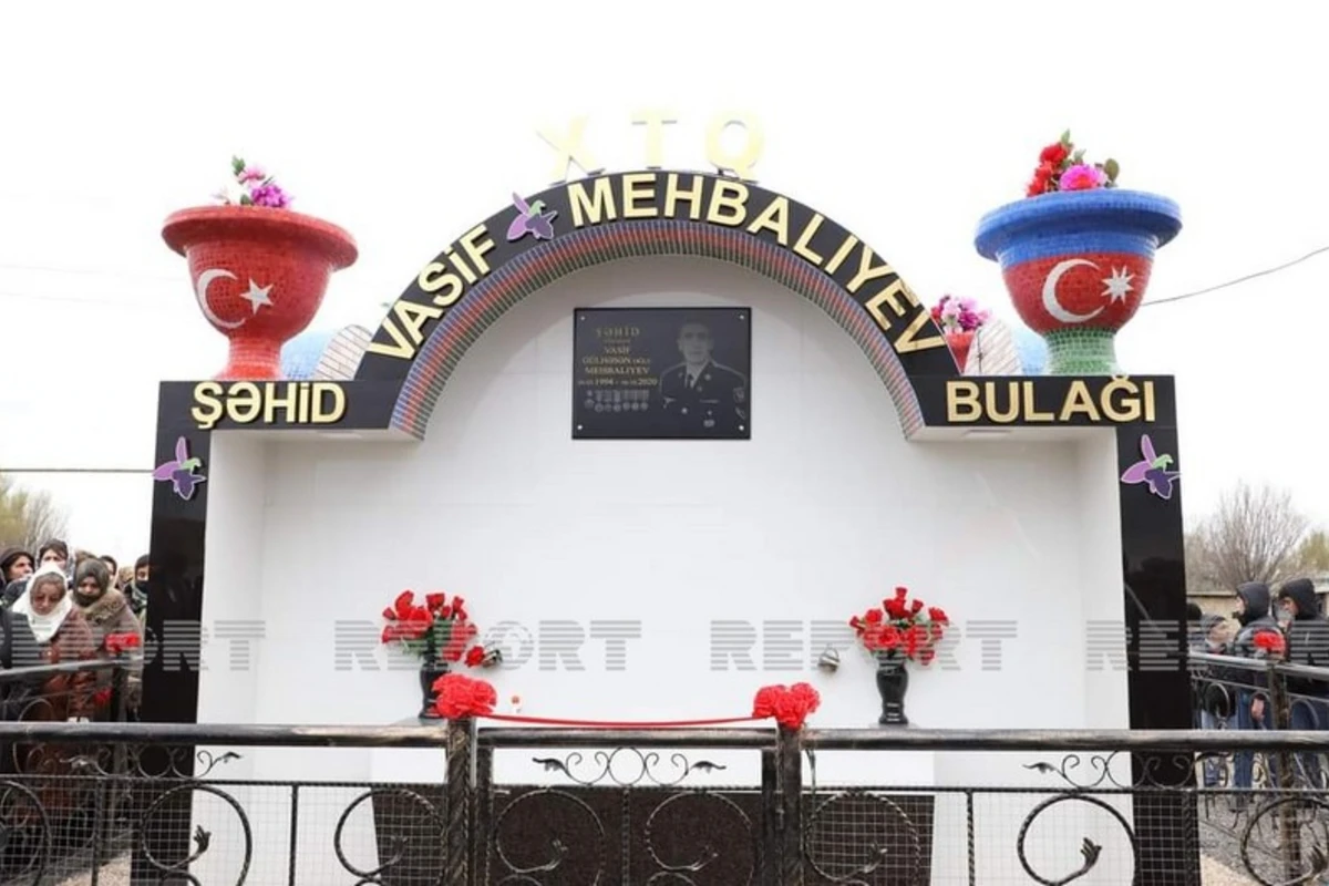 Neftçalada Vətən müharibəsi şəhidinin xatirə bulağı açıldı - FOTO