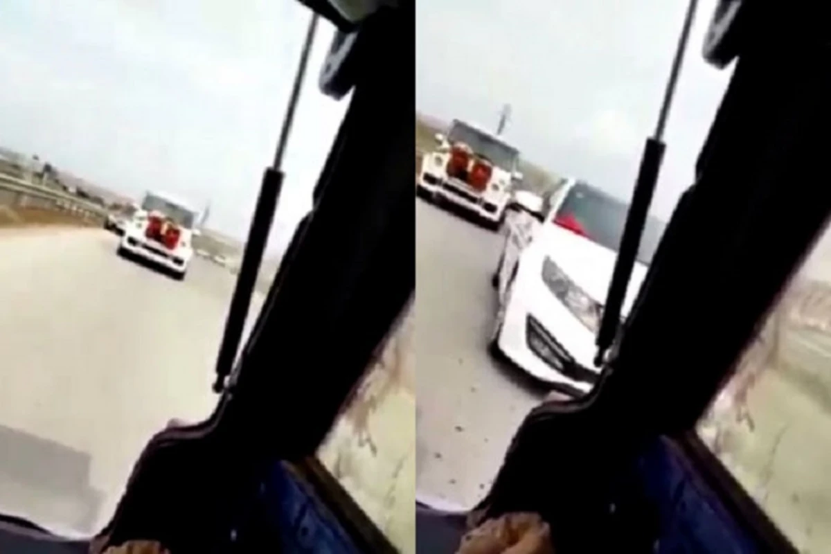 Azərbaycanda toy karvanında “avtoşluq” etmək istəyən şəxs qəza törətdi - VİDEO