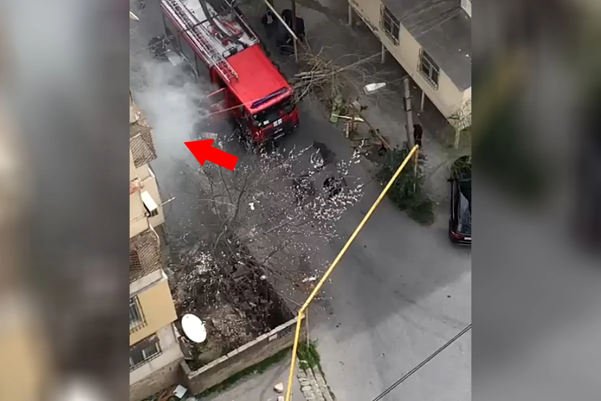 Bakıda yaşayış binasında güclü yanğın - VİDEO
