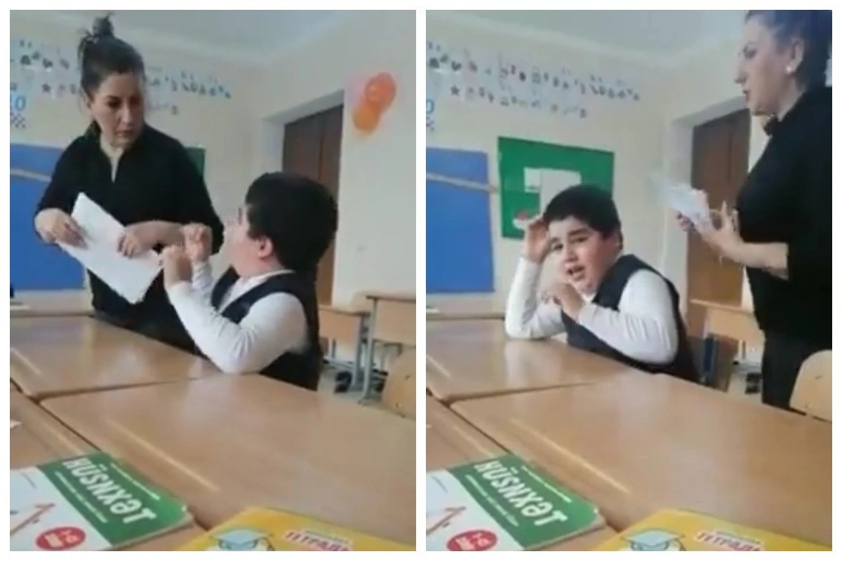Şagirdin videosunu çəkən müəllimə xəbərdarlıq edilib