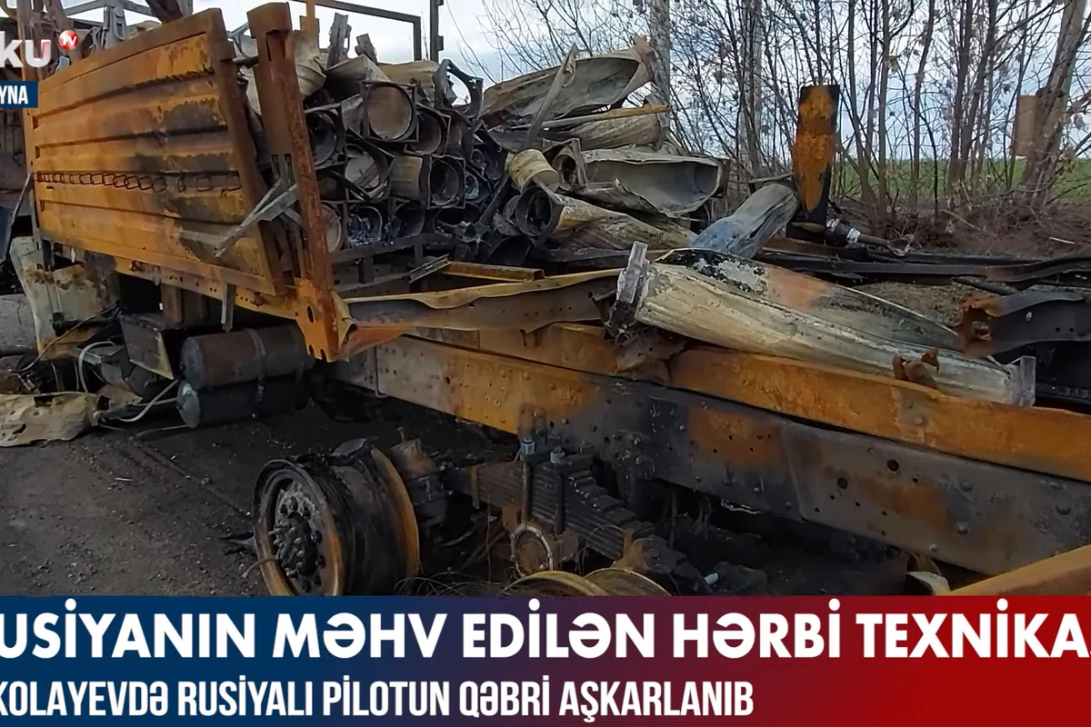 Baku TV показал кадры выведенной из строя российской военной техники - ВИДЕО