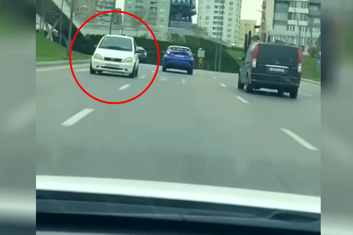 Движение задним ходом: В центре Баку водитель грубо нарушил ПДД - ВИДЕО