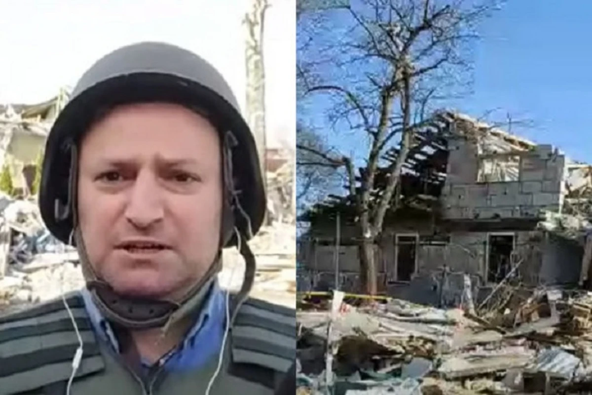 BAKU.TV əməkdaşı yarım tonluq aviabomba ilə dağıdılan Sumı şəhərinin mərkəzində - VİDEO