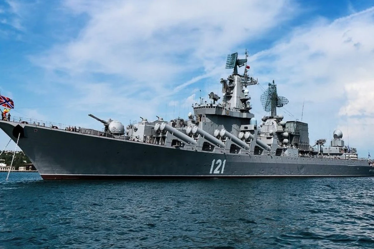 Ukrayna tərəfindən vurulmuş Moskva kreyserinin ilk FOTOsu