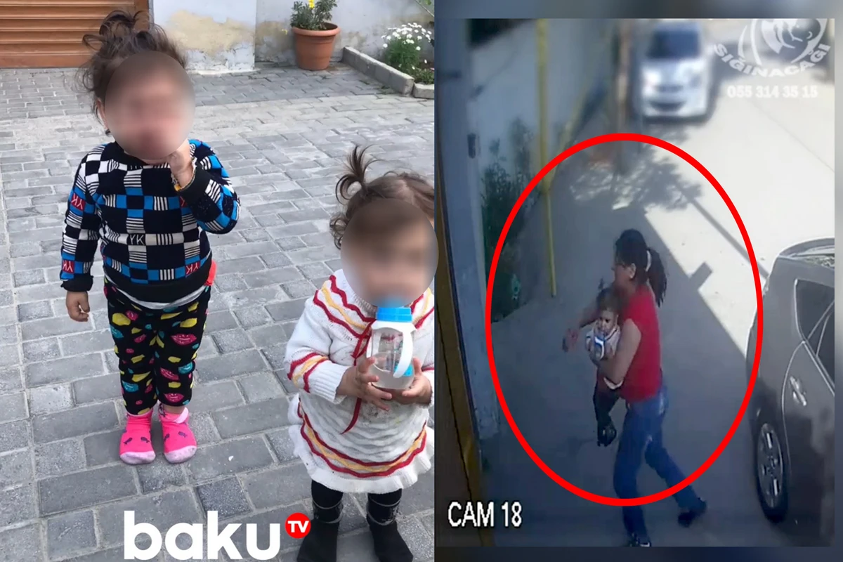 Azərbaycanda iki körpəsini sığınacağa atan qadının görüntüsü - VİDEO