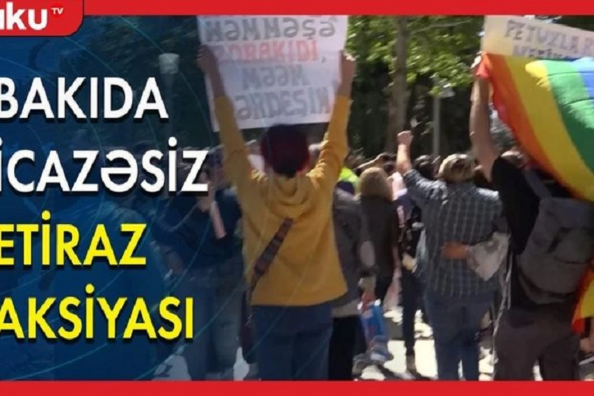 Bakıda icazəsiz etiraz aksiyası - VİDEO