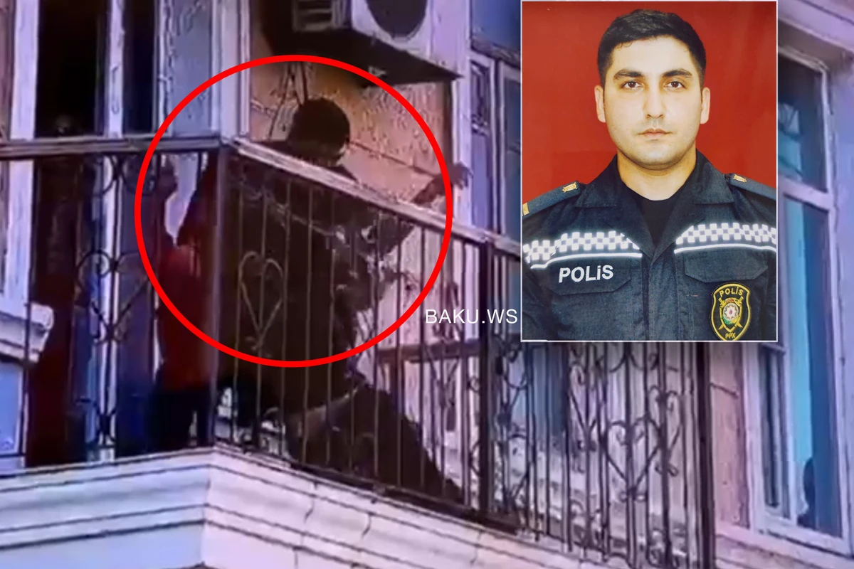 Полицейский в Баку спас мужчину из горящей квартиры – ВИДЕО