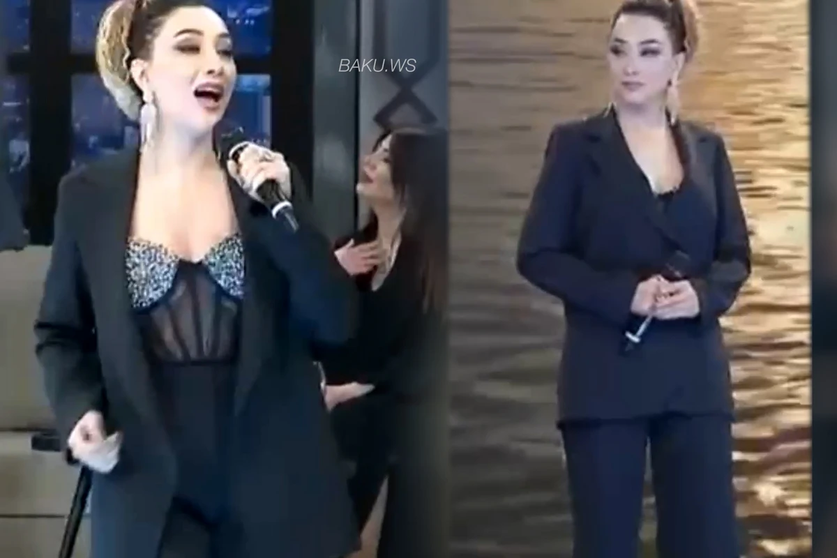 Azərbaycanlı müğənninin sinə dekoltesi problem yaratdı: Efir yarımçıq dayandırıldı - VİDEO