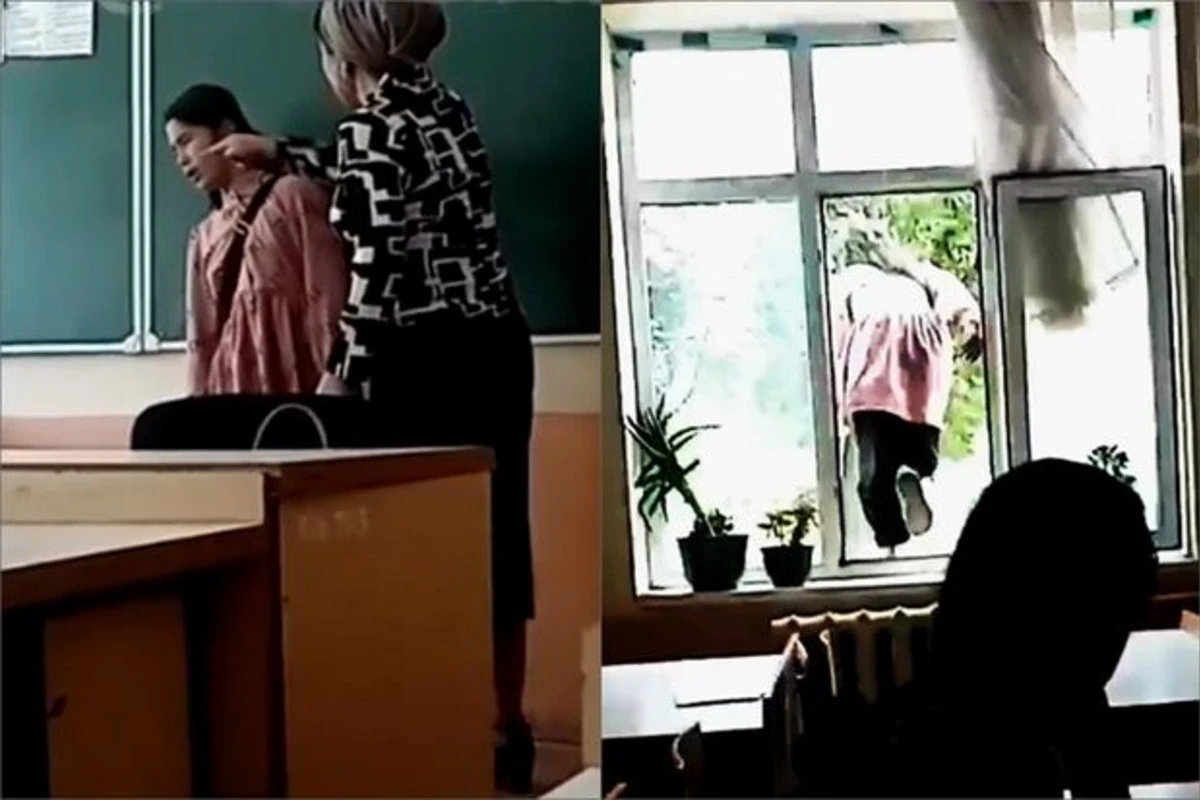Özbəkistanda şagird müəllimlə mübahisə etdikdən sonra pəncərədən tullandı - VİDEO Özbəkistanda şagird müəllimlə mübahisə etdikdən sonra pəncərədən tullandı - VİDEO