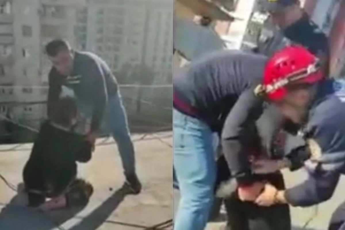 Bakıda İNTİHARA cəhd: Özünü doqquzmərtəbəli binadan atmaq istədi - VİDEO