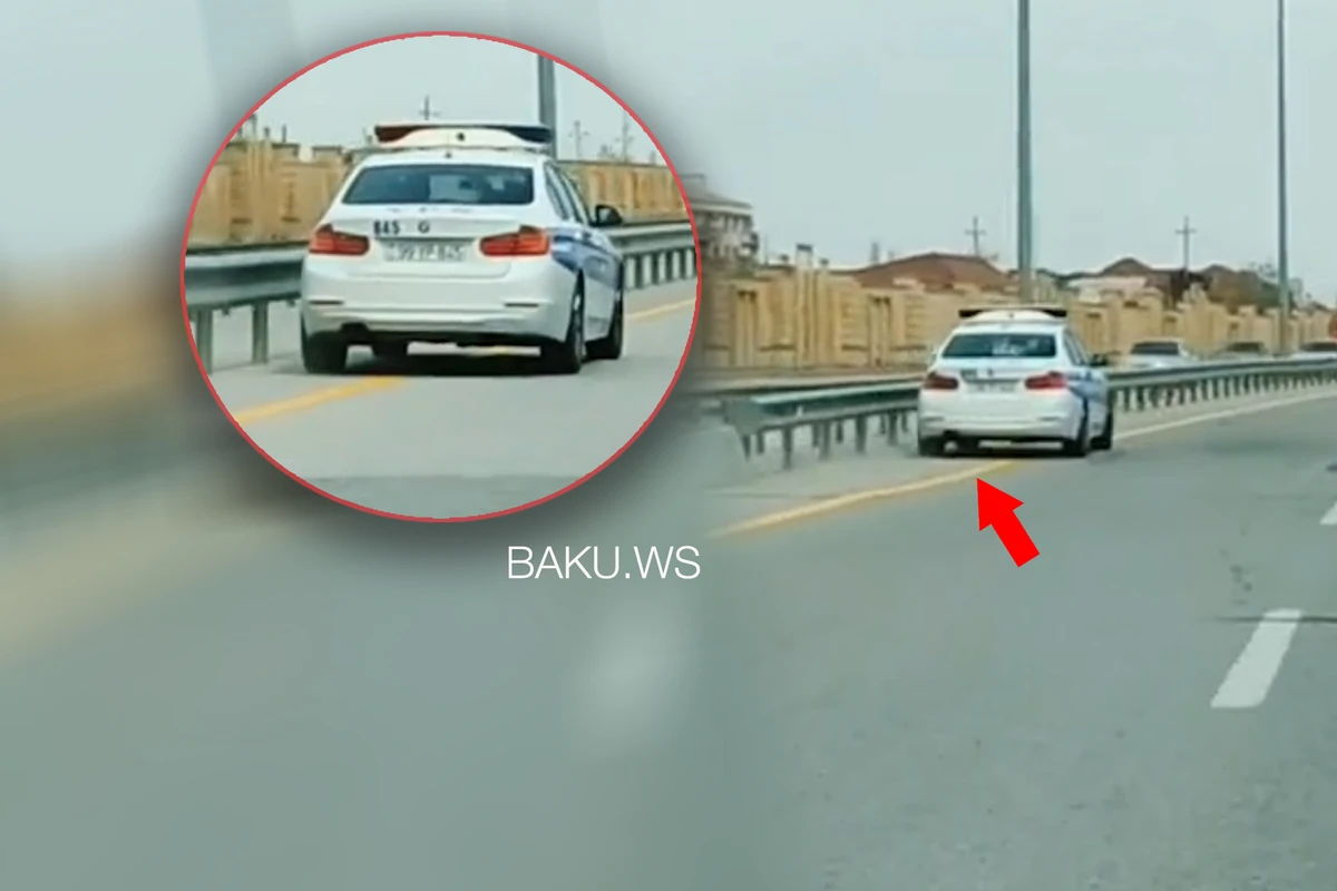 Bakıda yol polisi avtomobilinin qeyri-müəyyən hərəkəti - VİDEO