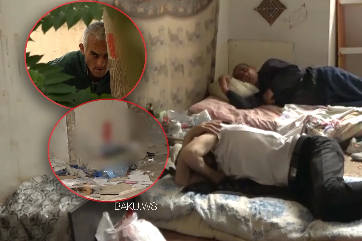 Bakının mərkəzində narkomanlar yuvası: Aralarında qadın da var - VİDEO