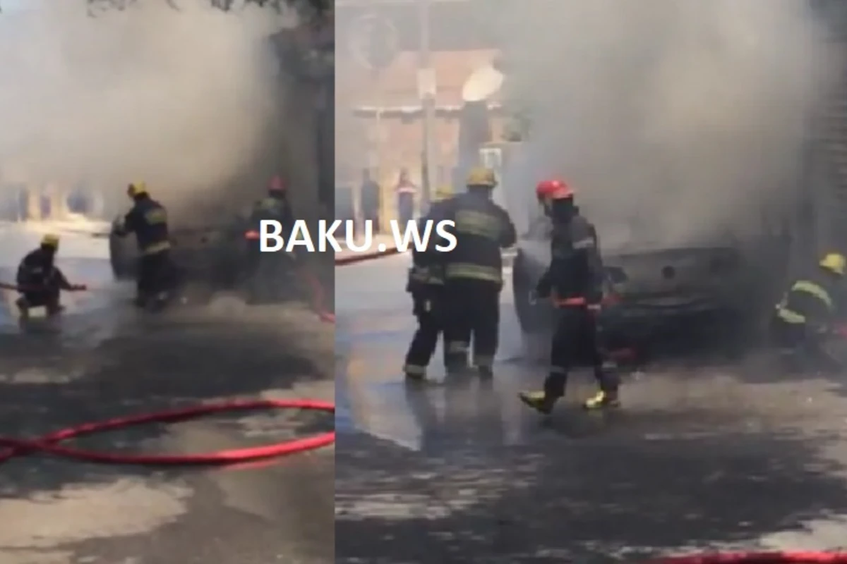 Bakıda maşın yandı - VİDEO Bakıda maşın yandı - VİDEO