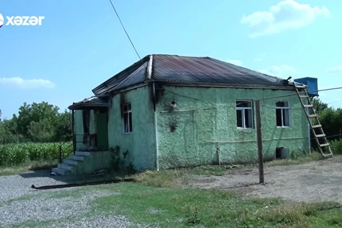 Azərbaycanda şəhid ailəsinin EVİ YANDI - VİDEO