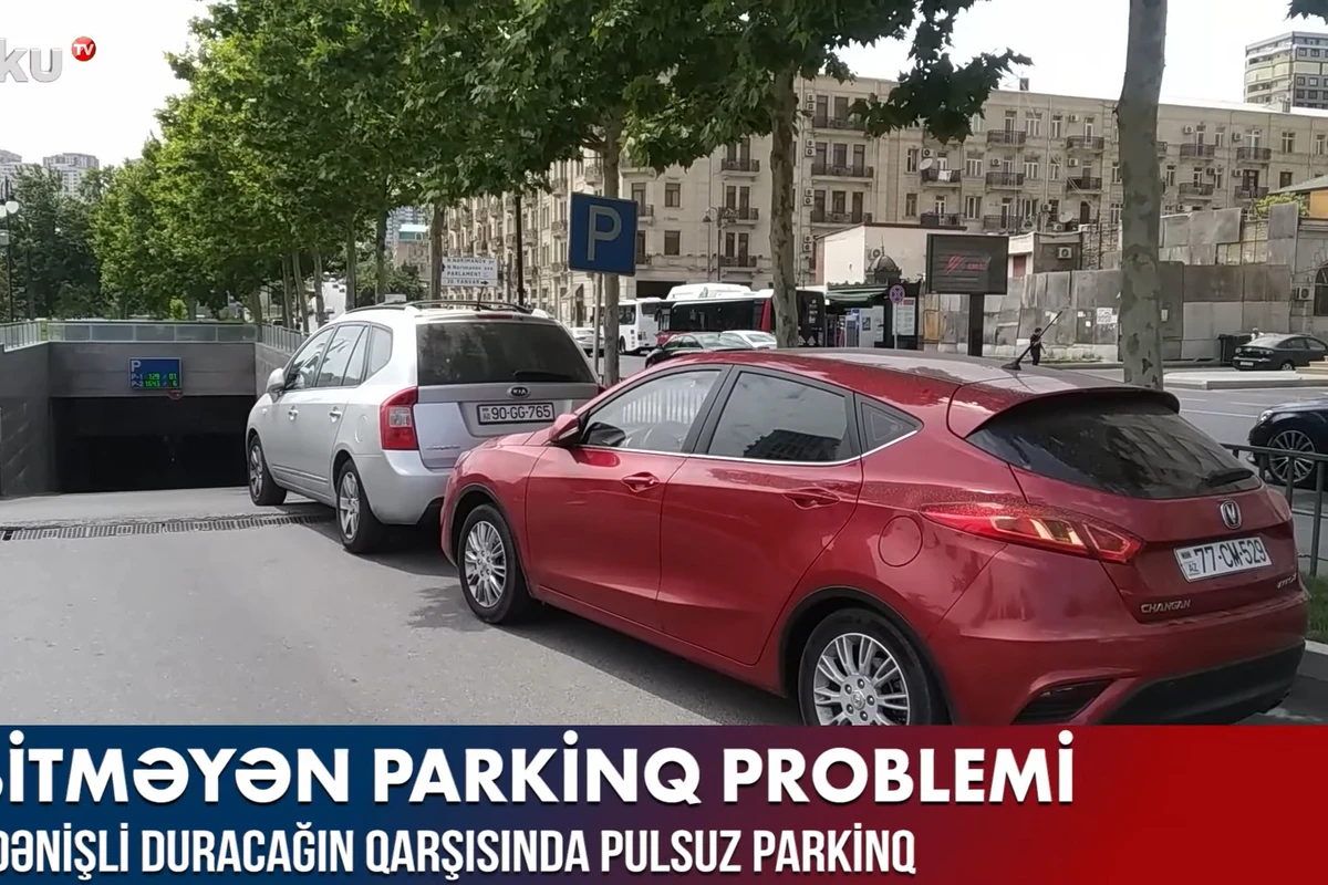 Bakının mərkəzində parklanma problemi: Sürücü və qurum üz-üzə - VİDEO