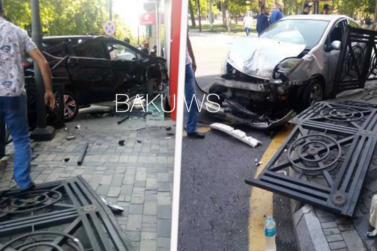Bakıda maşın mağazaya çırpılıb - FOTO