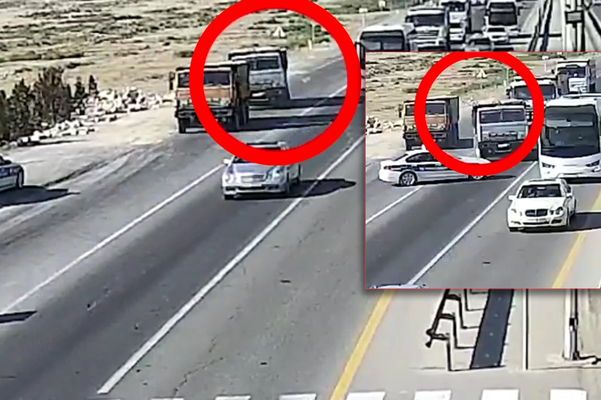 Polisə tabe olmayan KamAZ sürücüsü 20 sutka həbs edildi - VİDEO